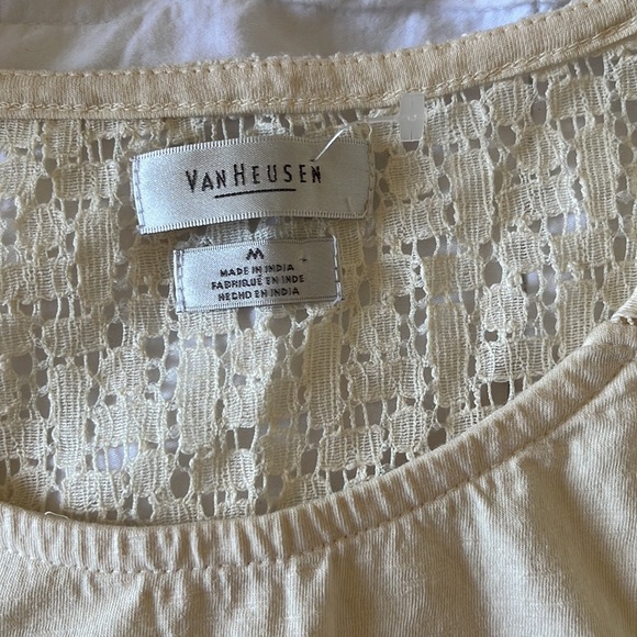 NWOT Cream Top with Lace Detail | Van Heusen | Medium - Picture 3 of 3